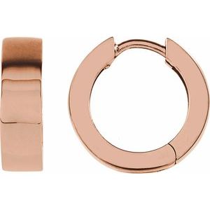 14K Rose Gold Hinged 14.5 mm Hoop Earrings