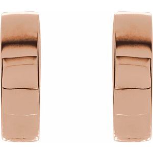 14K Rose Gold Hinged 14.5 mm Hoop Earrings