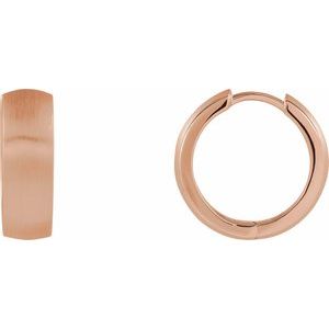 14K Rose Gold 17.5 mm Hinged Hoop Earrings