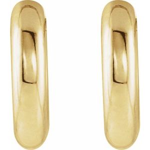 14K Yellow Gold Hinged 12 mm Hoop Earrings