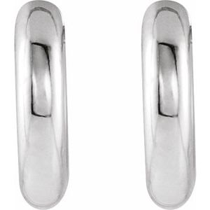 14K White Gold Hinged 12 mm Hoop Earrings