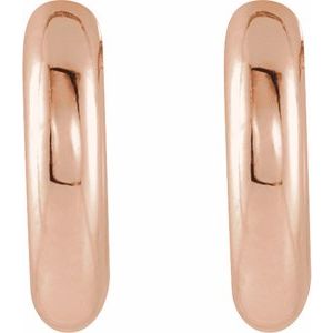 14K Rose Gold Hinged 12 mm Hoop Earrings