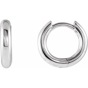 Platinum Hinged 12 mm Hoop Earrings