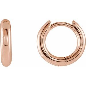 14K Rose Gold Hinged 12 mm Hoop Earrings