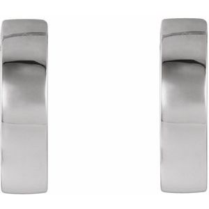 14K White Gold Hinged 16.5 mm Hoop Earrings