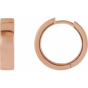 14K Rose Gold Hinged 16.5 mm Hoop Earrings