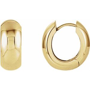 14K Yellow Gold Hinged 16.75 mm Hoop Earrings