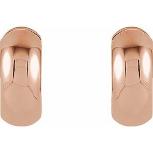14K Rose Gold Hinged 16.75 mm Hoop Earrings