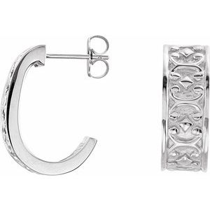 Platinum J-Hoop Earrings