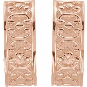 14K Rose Gold J-Hoop Earrings