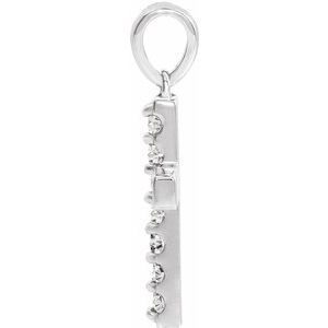 Platinum Lab-Grown Diamond Cross Pendant