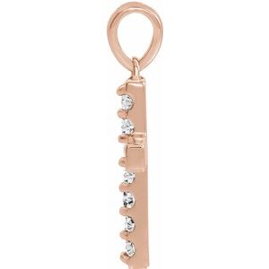 14K Rose Gold Lab-Grown Diamond Cross Pendant