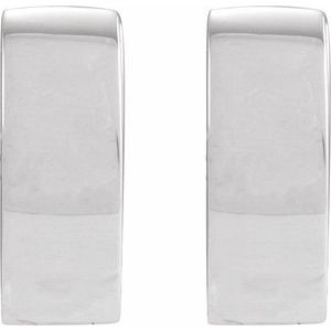 14K White Gold Hinged 11.5 mm Hoop Earrings