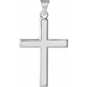 14K White Gold Cross Pendant