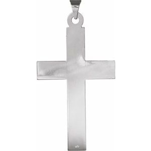 14K White Gold Cross Pendant