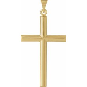 14K Yellow Gold 31.5x20 mm Cross Pendant