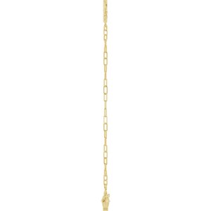 14K Yellow Gold Sideways Cross 7" Bracelet
