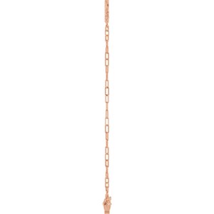 14K Rose Gold Sideways Cross 7" Bracelet