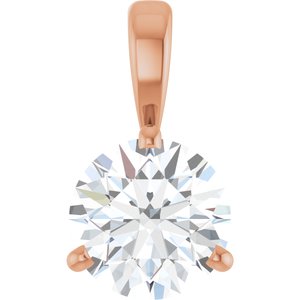 14K Rose Gold 1 CT Lab-Grown Diamond Pendant