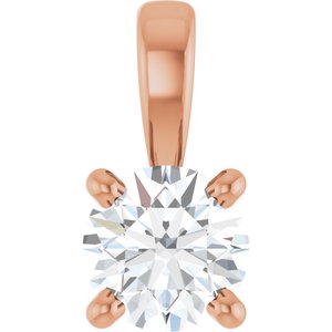 14K Rose Gold 1/4 CT Lab-Grown Diamond Pendant