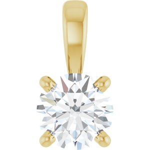 14K Yellow Gold 1/3 CT Natural Diamond Pendant