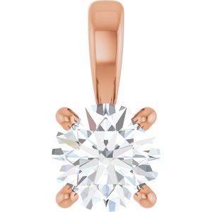 14K Rose Gold 1/3 CT Lab-Grown Diamond Pendant