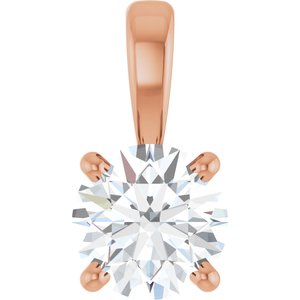 14K Rose Gold 1/2 CT Natural Diamond Pendant