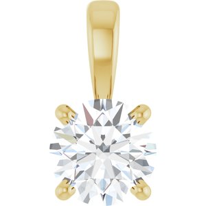 14K Yellow Gold 1/2 CT Lab-Grown Diamond Pendant