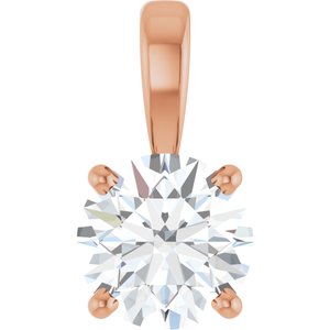 14K Rose Gold 3/4 CT Lab-Grown Diamond Pendant