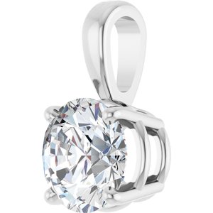 14K White Gold 1 CT Lab-Grown Diamond Pendant