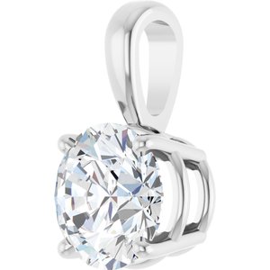 14K White Gold 1 1/4 CT Lab-Grown Diamond Pendant
