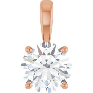 14K Rose Gold 1 1/4 CT Lab-Grown Diamond Pendant