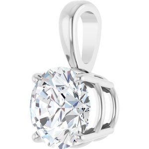 14K White Gold 1 1/2 CT Lab-Grown Diamond Pendant