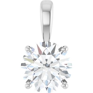 14K White Gold 1 1/2 CT Lab-Grown Diamond Pendant