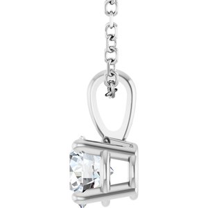 14K White Gold 1/2 CT Natural Diamond 18" Necklace
