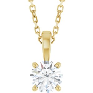14K Yellow Gold 1/2 CT Lab-Grown Diamond 18" Necklace