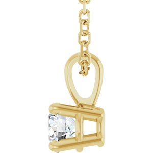 14K Yellow Gold 1/4 CT Natural Diamond 18" Necklace
