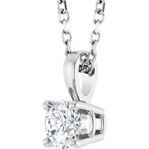 14K White Gold 1/4 CT Natural Diamond 18" Necklace