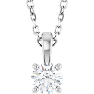 14K White Gold 1/4 CT Lab-Grown Diamond 18" Necklace