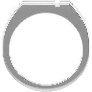 Platinum Rectangle Cross Signet Ring