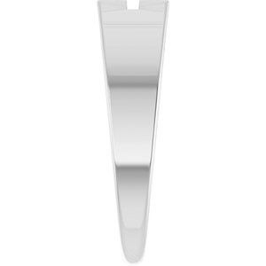 14K White Gold Rectangle Cross Signet Ring