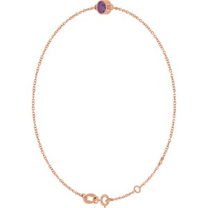 14K Rose Gold Lab-Grown Alexandrite 6 1/2-7 1/2" Bracelet