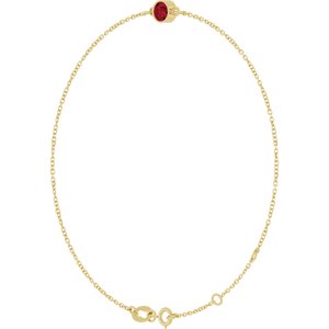 14K Yellow Gold Natural Ruby 6 1/2-7 1/2" Bracelet