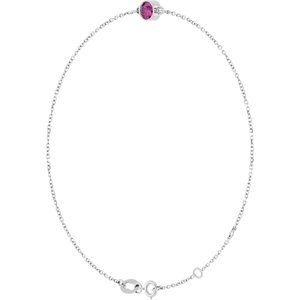 14K White Gold Natural Pink Tourmaline 6 1/2-7 1/2" Bracelet