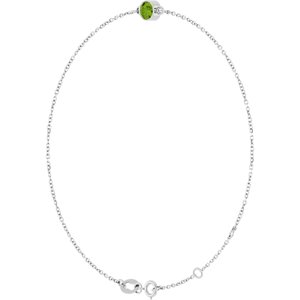 14K White Gold Natural Peridot 6 1/2-7 1/2" Bracelet