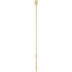 14K Yellow Gold Natural White Sapphire 6 1/2-7 1/2" Bracelet