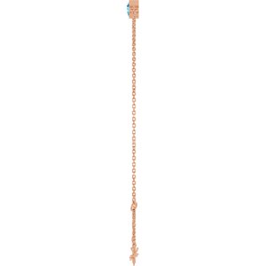 14K Rose Gold Natural Blue Zircon 6 1/2-7 1/2" Bracelet