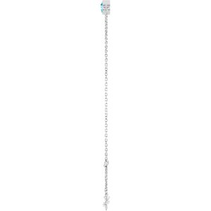14K White Gold Natural Aquamarine 6 1/2-7 1/2" Bracelet