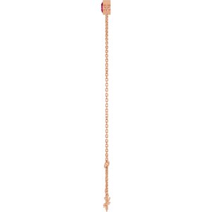 14K Rose Gold Natural Ruby 6 1/2-7 1/2" Bracelet