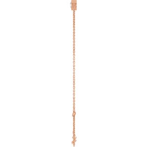 14K Rose Gold Natural White Sapphire 6 1/2-7 1/2" Bracelet